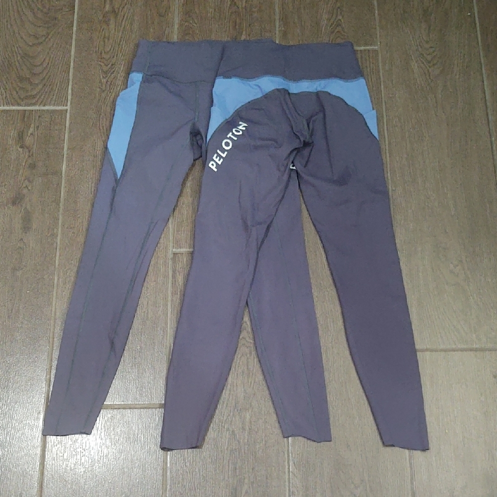Peloton Leggings in Blue and Gray with pockets size XS